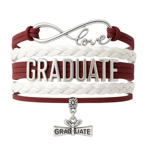 Image of Infinity Collection Graduation Bracelet Gift Graduate Jewelry for Her, Class of 2026 Keepsake, Adjustable Charm Bracelet for Women & Girls