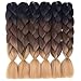 6 Pack Ombre Braiding Hair 100% Kanekalon Jumbo Braiding Hair 24 Inch Hair Extensions for Braiding (Black-Brown-Light Brown)