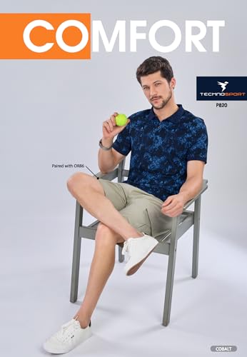 Image of TECHNOSPORT Men's Slim Fit Half Sleeve Polo T-Shirt with Collar, MATPIQ Quick Dry Moisture Wicking Polo Tee for Gym Sports Golf and Casual Wear