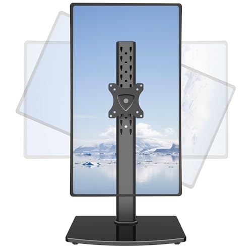 MOUNT PRO Vertical Single Monitor Stand for Max 42 Inch/26.4lbs Ultrawide Screen, Freestanding Desk Mount With Swivel, Tilt, Rotation, 28.35 Inch Tall, VESA 75x75/100x100