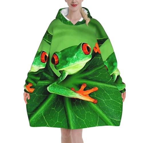 Plaid à capuche grenouille pour des soirées cocooning et hivernales au chaud