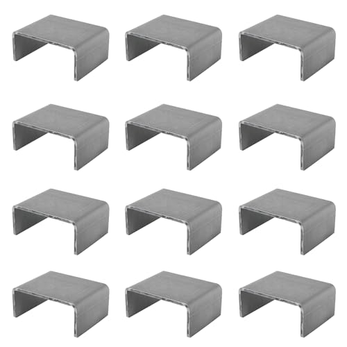 XZWMY 12 Pcs Heavy Duty Weld On Trailer Stake Pockets 2 x 4 Raw Steel Weld-On Stake Pocket Brackets for Trailer & Truck