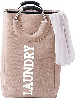 Yurayisen Laundry Basket,61L Large Laundry Basket with Handle,Foldable Bathroom Storage Laundry Bag for Bedroom, Bathroom, College Dorm, Laundry Room, Pink
