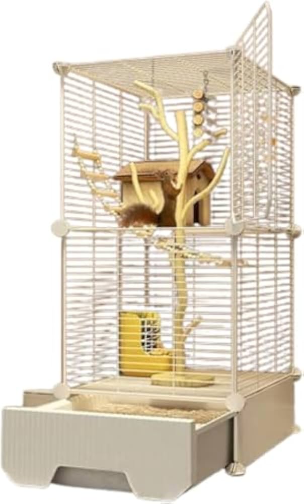 小動物用ケージ　お世話備品18点セット Amazon | フクロウ 小動物 リス ケージ 小枝 ネズミ ケージ 2段