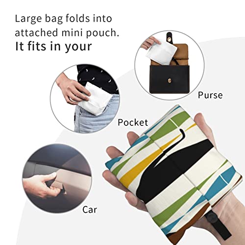 Grand sac réutilisable chat art moderne pour courses et marché - 4