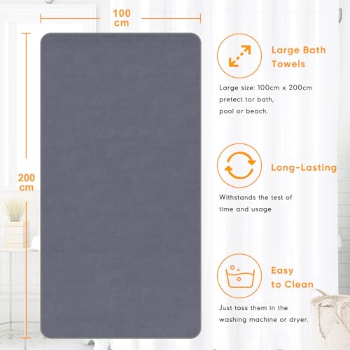 Zepphi Badetuch groß XXL Größe 100 x 200 cm Badetücher Saunatuch Mikrofaser Baumwolle, Weich, saugfähige
