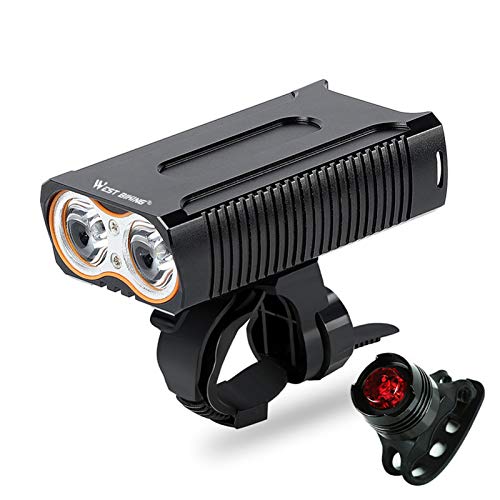 RajoNN Luz de Bicicleta Luz de Bicicleta de Carretera MTB Luz de Bicicleta Recargable USB Juego de Faros Delanteros y Luces Traseras LED Luz Trasera de Ciclismo Lámpara de Bicicleta