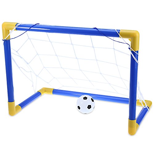 Candora Mini SocCandora Mini Soccer Goal Post Net Set with Pump Kids Sport Toy Easy Fold-Up, 17.7inx13inx10.6in - Thumbnail 5