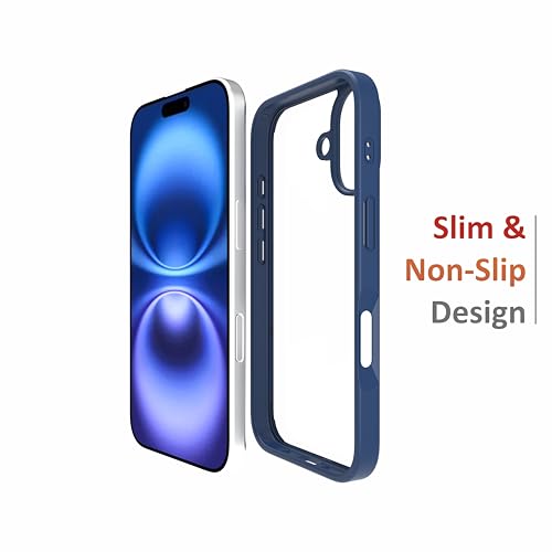 Image of for iPhone Case 16 Plus, [Anti-Yellowing Technology] [Military Grade Drop Protection] Shockproof Slim Hybrid Phone Case for iPhone 16 Plus - Indigo Blue