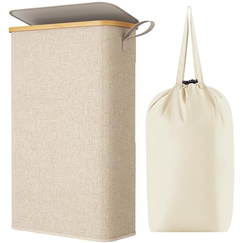 Lifewit 65L Slim Laundry Basket with Lid, Narrow Laundry Bin