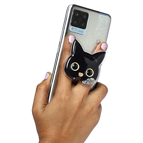 Image of KRZNA Gel Filled Mobile Holders Selfie Holder Designed for Kids, Girls and Teens. [ Gel Inside ]-(Model - Black Kitty)