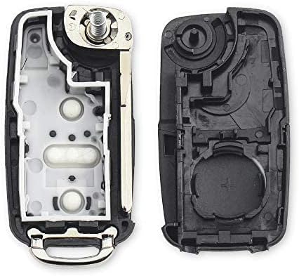 Zapasowa składana obudowa kluczyka samochodowego klucz radiowy klucz do VW Volkswagen Golf Mk6 Tiguan Polo Passat CC Seat Skoda Octavia 3 przyciski