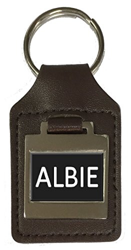 Porte-clés en cuir anniversaire personnalisé Albie un cadeau unique gravé d'un nom