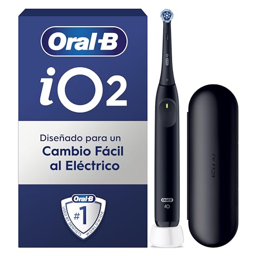 Oral-B iO 2 Cepillo de Dientes Eléctrico Negro Noche, 1 Cabezal, 1 Estuche De Viaje, 3 Modos De Cepillado, Sensor De Presión y Temporizador, Diseñado por Braun
