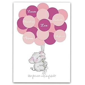 Gastenboek voor babyshower en doop, roze/blauw, voor jongens en meisjes, babyfeest om in te vullen, creatieve cadeaus en aandenken voor doop, verjaardag en babyshower (roze)