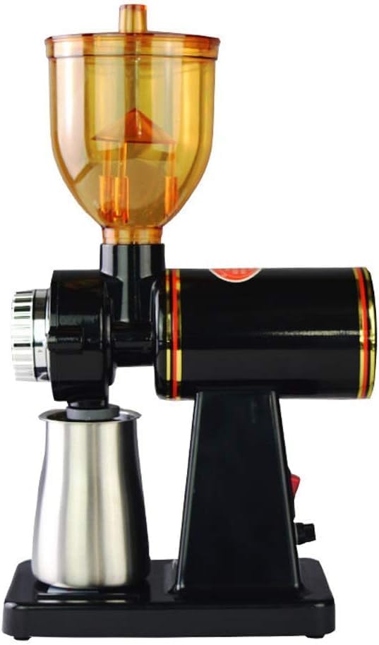 YUEWO Electric Grinder Multi-Function Commercial Coffee Grinder Anti-Jump Bean 8 Gear Thickness Adjustment (Black,Anti-Skip)