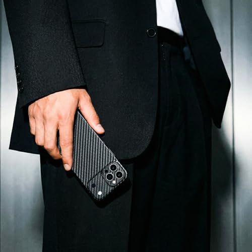 Coque iPhone 15 Pro Max carbone aramide rigide noire avec aimant de charge - 7
