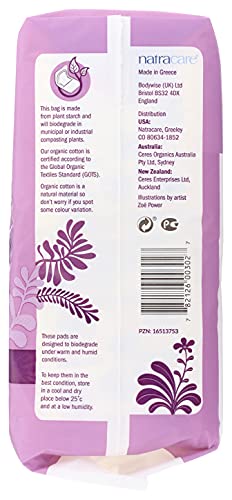 Natracare Natural Traditional Style Maxi Pads, Regular, Individually Wrapped, Without Wings In Plant-Based Bag (1 Pack, 14 Pads Total) #TOP7