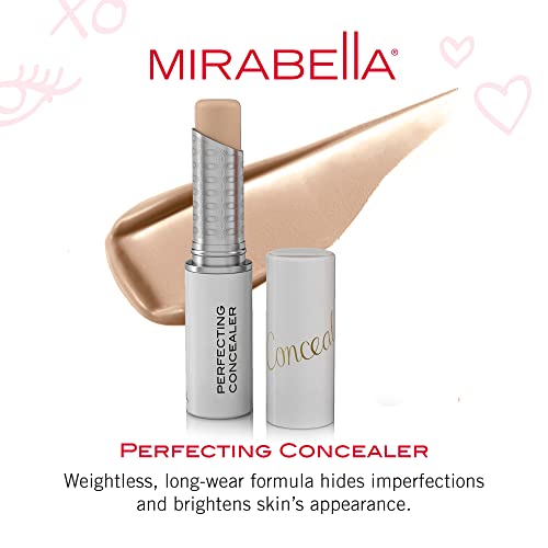 Mirabella Perfecting Long-Wear Concealer Stick, Shade Light Ii - Weightless & Versatile Formula Soothes, Nourishes & Moisturizes Skin While Hiding Fine Lines & Wrinkles - Paraben-Free & Cruelty-Free #TOP1