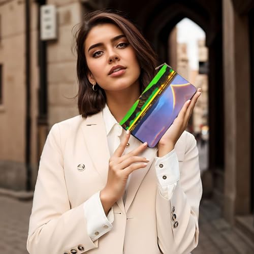 Cartera de mano larga de arcoíris que soluciona la falta de espacio para monedas y móvil 7