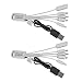 Produktbild Eaxus® 2er Set 5in1 Multi USB-Kabel - USB-Typ-C, microUSB, 8-Pin, miniUSB Ladekabel