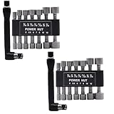 YXQ Nut Driver Bit Set, 1/4 inch Hex Drill Socket Screw Power Tools with L-shaped Manual Wrench,30 Piece