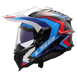 LS2 MX701 Explorer Carbon Frontier II gloss white blue - …