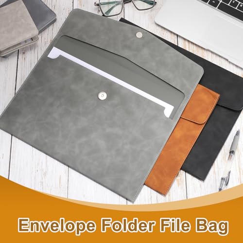 Porte-documents A4 café pochette de rangement pour dossiers pro - 5
