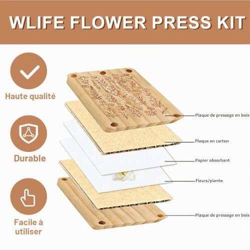 Bafutayawa Zosutetoxo Flower Press Kit, Kit de Presse à Fleurs DIY pour Adultes, Créatif pour Adultes pour Artisanat & Préservation de Bouquets – vue 3
