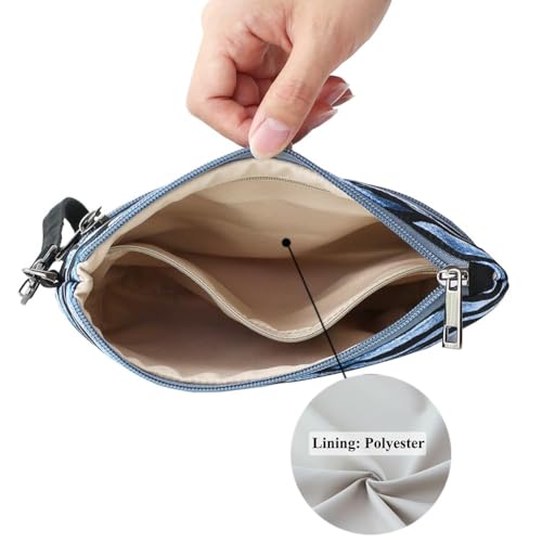 Image of Small Wristlet Wallets for Women, Zip Clutch Bag with Wristlet Pouch, 3-Zipper Original Design