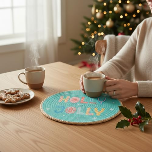 Set de table de Noël Ø 38 cm MIJOMA en polyester lavable pour repas de fête - 4
