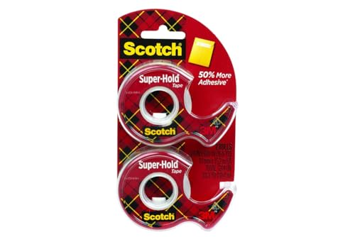 Scotch Super-Hold Tape, 2 Rolls, 3/4 x 600 Inches, Dispensered