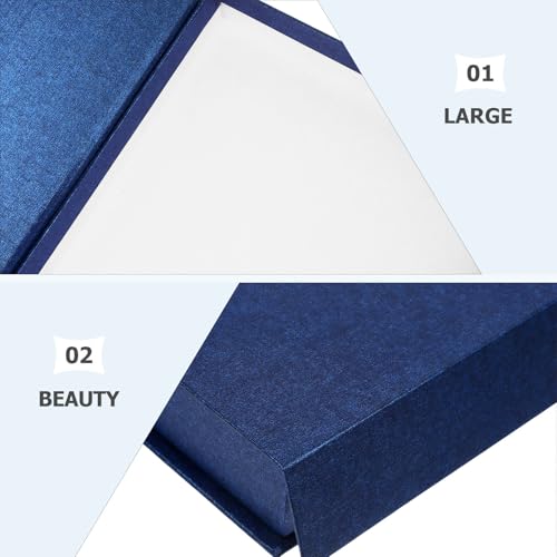 Boîte présent rigide et élégante bleue 30 cm pour la valorisation de bijoux et cosmétiques