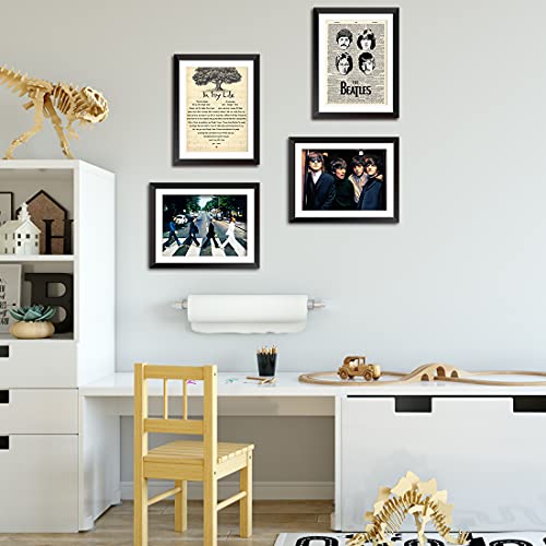 Rock Band Poster - Set Of 4 Panels Unframed Vintage Canvas Prints Cool Wall Art 8*10" Music Posters Band Posters Dictionary Inspirational Wall Art Beatles Gifts For Men Women Music And Rock N Roll Fans #TOP4