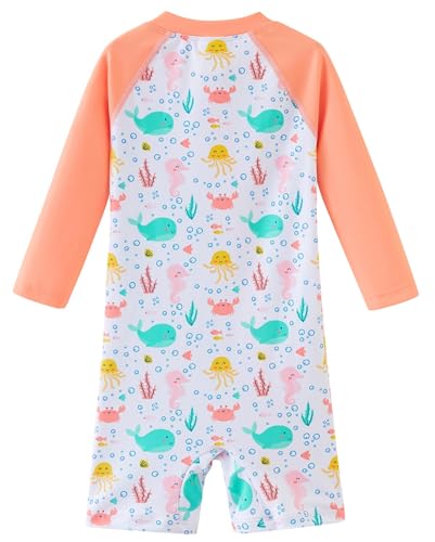 Image of UMELOK Baby Girl One Piece Swimsuit Infant Rash Guard Bathing Suit