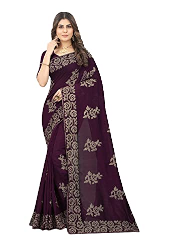 Sari traditionnel en soie violet 8778 ajustement sur mesure pour cérémonie
