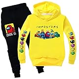 Parkourer Unisex Niño Sudaderas con Capucha Pantalones Traje Among us Imprimió Hoodies Sweatshirt Conjuntos Casual Imprimió Manga Larga Pullover Sweatshirt Traje