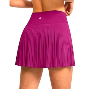 SANTINY Women’s Pleated Tennis Skirt High Waited Athletic Skirts with Pockets Tummy Control Golf Skorts for Woman