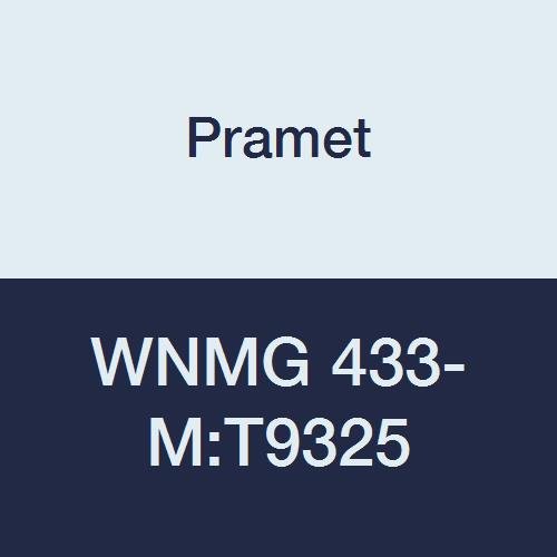 WNMG 433-M:T9325 Carbide Indexable Turning Insert, Steel (P25), Negative, 1/2" I.C., 3/16" Thick, CVD, DOC=.039"-.315", Feed Rate=.007"-.032"/Rev, 80 Degree Trigon, Black (Pack of 10)