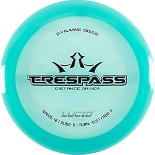 Dynamic Discs Lucid Trespass Disc Golf Driver | Maximum Distance Frisbee Golf Driver | Stable Golf Disc | Stamp Colors Will Vary (Turquoise)