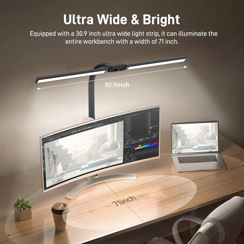 LED Desk Lamp for Home Office, Eye-Caring Desk Light with Clamp, 15W Double Head Architect Task Lamp Stepless Dimming, Flexible Gooseneck Bright Table Lamp for Study Reading Workbench Drafting — view 2