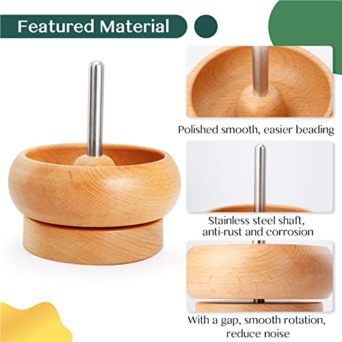 Tilhumt Bead Spinner For Jewelry Making, Wooden Spinning Bead Bowl With 2 Beading Needle And 3000 Seed Beads For Waist, Bracelets, Diy Seed Beads Crafting Project #TOP1
