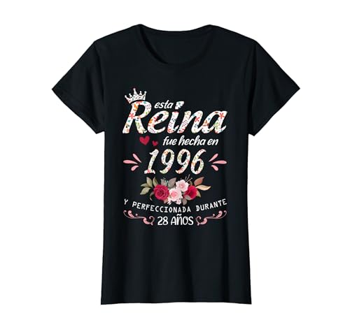 28 Años Cumpleaños Mujer Regalo Esta Reina Fue Hecha En 1996 Camiseta