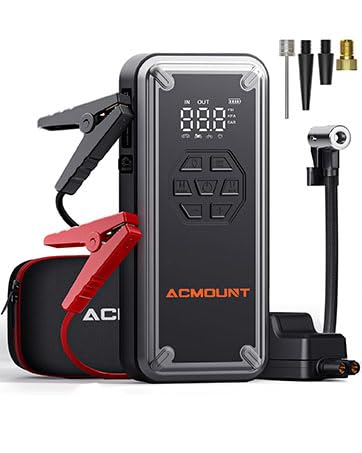 Acmount W160 Jump Starter, 3000A Car Jump Starter With Tire Inflator Portable Air Compressor, 150Psi Tire Inflator With Lcd Display, 12V Car Battery Booster Pack thumb #7