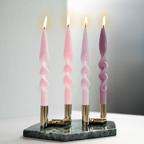 Bougies coniques roses de qualité supérieure pour décoration