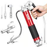 CICZ 8000 PSI Grease Gun Kit: Heavy Duty Pistol Grip Grease Gun with 14oz Capacity, Quick-Release...