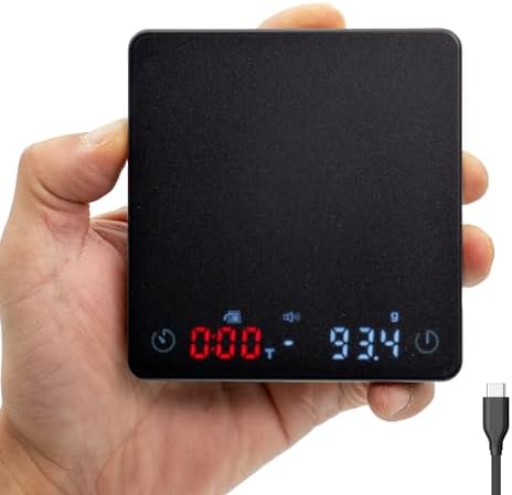 MiiCoffee Nano Kaffeewaage mit Timer, Espressowaage mit automatischer Tara, Berührungssensor und Silikonhülle