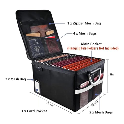 Image of Crewer File Holder for Documents, Document Organizer File, Document File Folder - Ideal Office Document Bag, Certificate File Holder, and File Organizer for Efficient Document Management (Black, L)