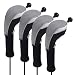 Andux 4pcs/Pack Long Neck Golf Hybrid Club Head Covers Interchangeable No. Tag CTMT-02 (Grey)