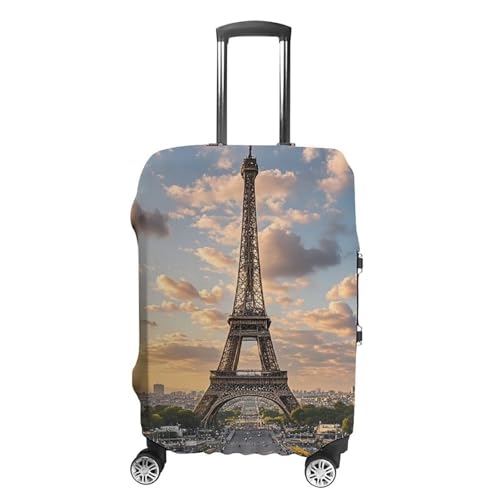 French Paris Tour Eiffel Tower Suitcase Covers Luggage Protector - Travel Elastic Baggage Case Protective, Washable Anti-scratch Large Suit Case Cover for Suitcases Fits 19-32 Inch Luggages L